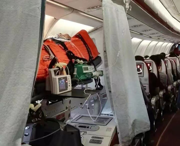 宝山跨国医疗包机、航空担架